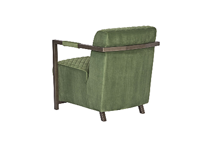 Picture of AMITY CLUB CHAIR QUILTED GREEN FABRIC, INDUSTRIAL SILVER METAL FRAME
