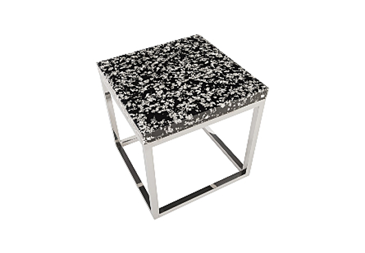 Picture of CAPTURED SILVER FLAKE END TABLE WITH SS BASE