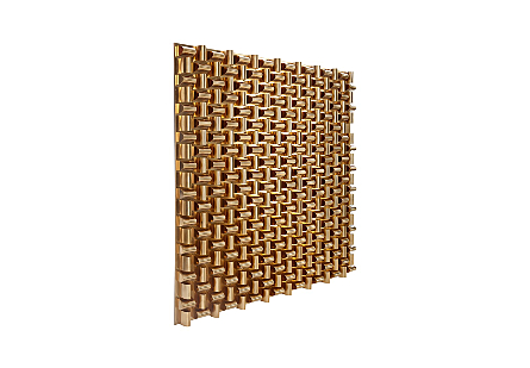 Picture of ARETE WALL ART SQUARE, PLATED BRASS FINISH