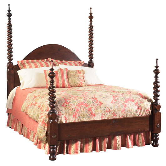 Picture of BARLEY TWIST FOUR POSTER BED WITH SHORT TURNED FOOT POSTS