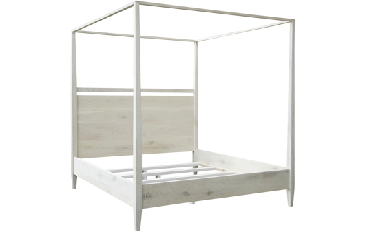 Picture of WASHED OAK MODERN 4-POSTER BED, CAL KING
