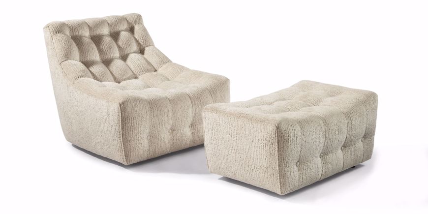 Picture of TOMMY TUFTED CHAIR AND OTTOMAN