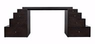 Picture of AMBIDEXTROUS DESK, HAND RUBBED BLACK WITH LIGHT BROWN TRIM