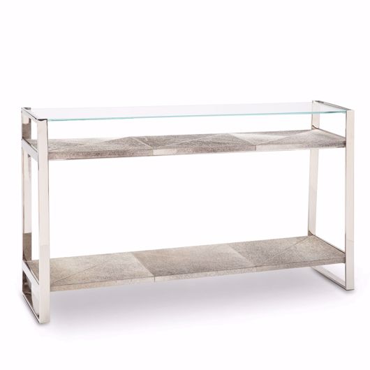 Picture of ANDRES HAIR ON HIDE CONSOLE LARGE (POLISHED NICKEL)