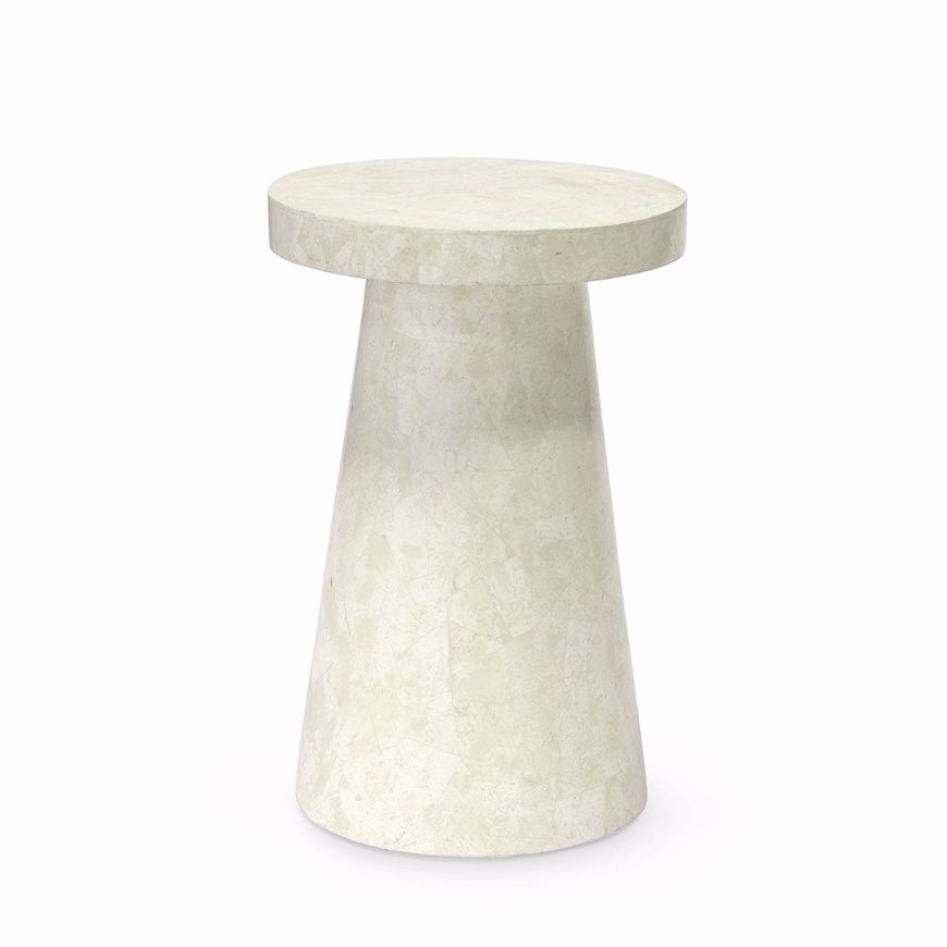 Picture of FOLEY STONE OUTDOOR SIDE TABLE TALL WHITE