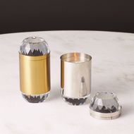 Picture of BANDED CRYSTAL CANDLE-BRASS