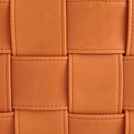 Picture of SOFT WOVEN RECTANGULAR LEATHER BASKET-ORANGE