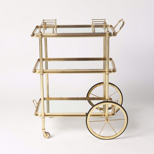 Picture of ENGLISH BAR CART AND TEA TROLLEY-BRASS