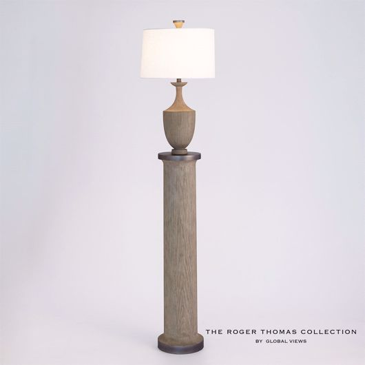 Picture of COLUMN FLOOR LAMP-GREY SANDBLASTED OAK