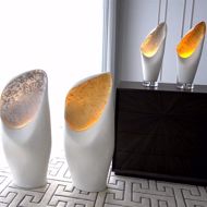 Picture of COWL LAMP-WHITE W/GOLD LEAF