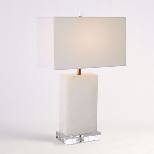 Picture of ALABASTER RECTANGULAR TABLE LAMP-BRASS