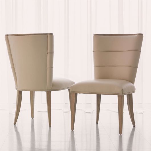Picture of ADELAIDE SIDE CHAIR-BEIGE LEATHER