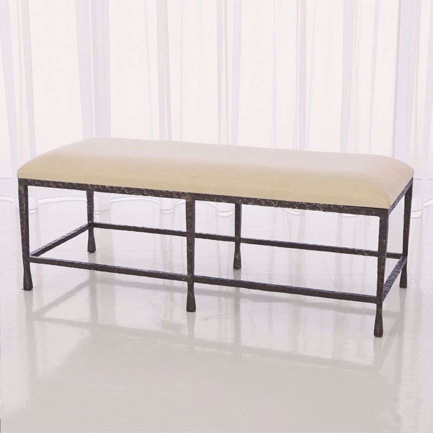 Picture of QUAD POD BENCH-NATURAL IRON W/MUSLIN CUSHION