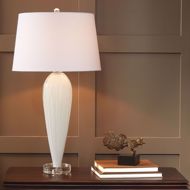 Picture of TEARDROP GLASS LAMP-WHITE