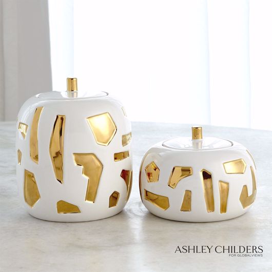 Picture of ABSTRACT JAR-WHITE/GOLD