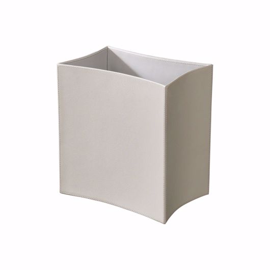 Picture of FOLDED LEATHER WASTE BASKET-GREY